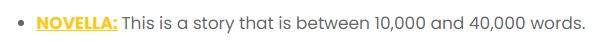 how many words in a novella