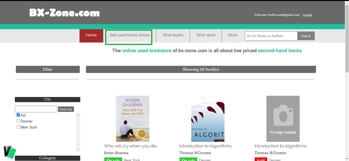 click on sell used books online