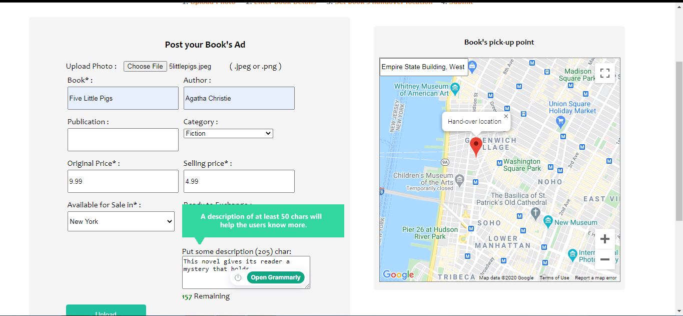 mark the location of your 2nd hand book